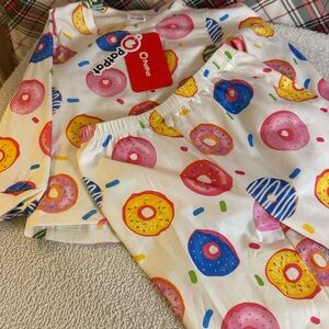 PatPat Multicolor Donut Print Pajama Set
